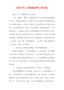 2026年人大换届选举工作总结