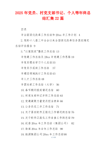 2026年党员、村党支部书记、个人等年终总结汇集22篇
