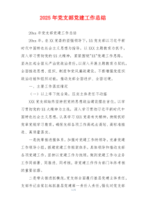 2026年党支部党建工作总结