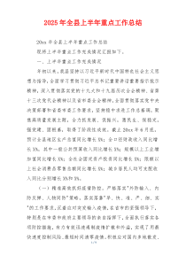 2026年全县上半年重点工作总结