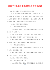 2026年全县商务工作总结及明年工作思路