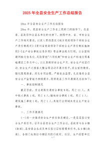 2026年全县安全生产工作总结报告