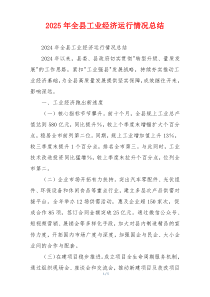 2026年全县工业经济运行情况总结