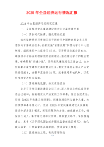 2026年全县经济运行情况汇报