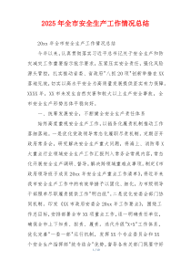 2026年全市安全生产工作情况总结