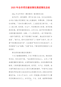 2026年全市项目建设情况推进情况总结