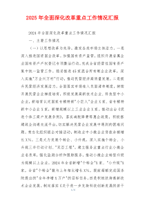 2026年全面深化改革重点工作情况汇报