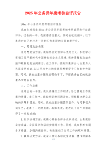 2026年公务员年度考核自评报告