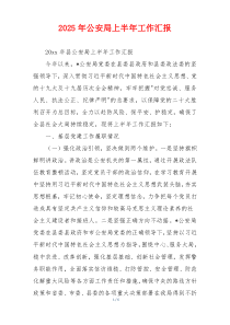 2026年公安局上半年工作汇报