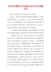 2026年共青团工作总结及2026年工作思路公司