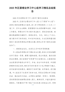 2026年区委理论学习中心组学习情况总结报告