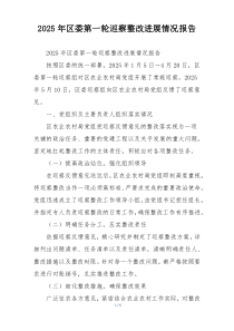 2026年区委第一轮巡察整改进展情况报告