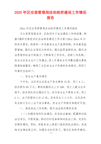 2026年区应急管理局法治政府建设工作情况报告