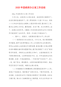 2026年县政府办公室工作总结