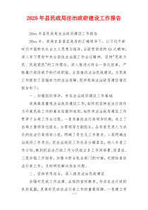 2026年县民政局法治政府建设工作报告
