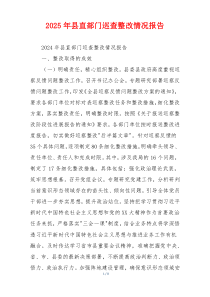 2026年县直部门巡查整改情况报告