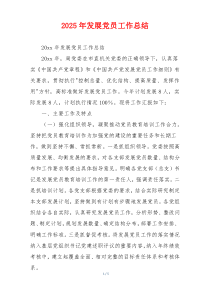 2026年发展党员工作总结