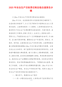 2026年安全生产目标责任制自检自查报告乡镇