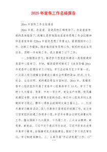 2026年宣传工作总结报告