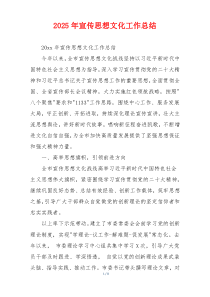 2026年宣传思想文化工作总结