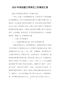 2026年局创建文明单位工作情况汇报