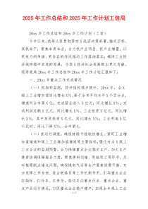 2026年工作总结和2026年工作计划工信局