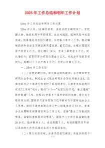 2026年工作总结和明年工作计划