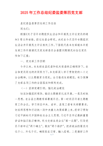 2026年工作总结纪委监委第四党支部