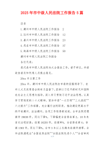 2026年市中级人民法院工作报告5篇