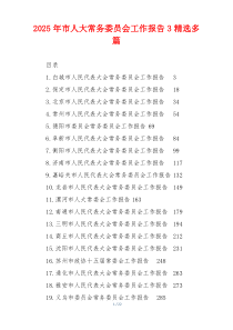 2026年市人大常务委员会工作报告3精选多篇