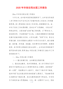 2026年市信访局全面工作报告