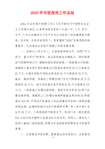 2026年市医保局工作总结