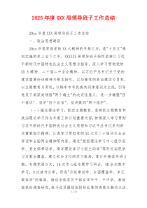 2026年度XXX局领导班子工作总结