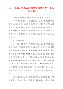 2026年度X镇社会治安综合治理中心半年工作总结