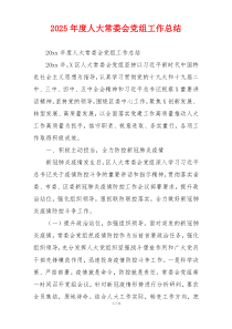 2026年度人大常委会党组工作总结