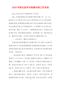 2026年度全县河长制湖长制工作总结