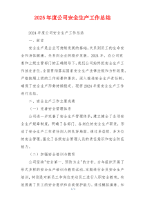 2026年度公司安全生产工作总结