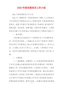 2026年度发展党员工作小结