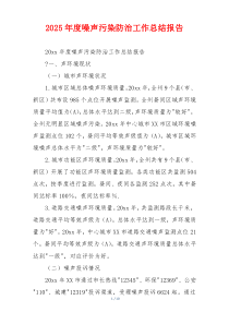 2026年度噪声污染防治工作总结报告