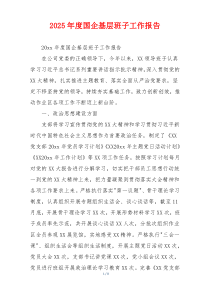 2026年度国企基层班子工作报告