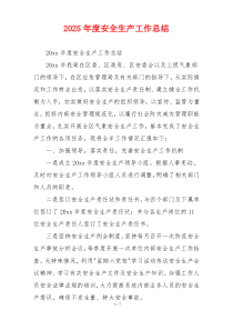 2026年度安全生产工作总结