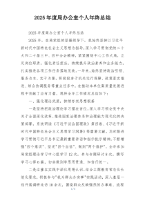 2026年度局办公室个人年终总结