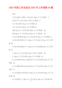 2026年度工作总结及2026年工作思路45篇