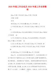 2026年度工作总结及2026年度工作安排整理