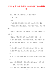 2026年度工作总结和2026年度工作安排整理