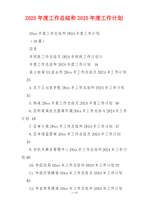 2026年度工作总结和2026年度工作计划