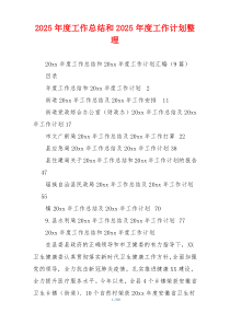 2026年度工作总结和2026年度工作计划整理