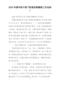 2026年度年轻干部下街道实践锻炼工作总结1