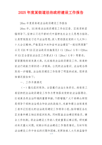 2026年度某街道法治政府建设工作报告