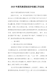 2026年度民族团结进步创建工作总结